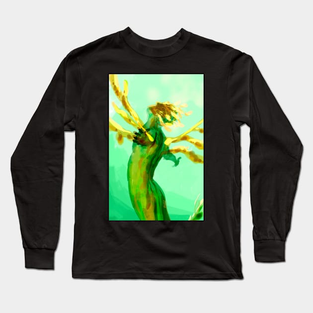 Leafy Sea Dragon Merman mermaid for MerMay2023 undersea fantasy art Long Sleeve T-Shirt by sandpaperdaisy